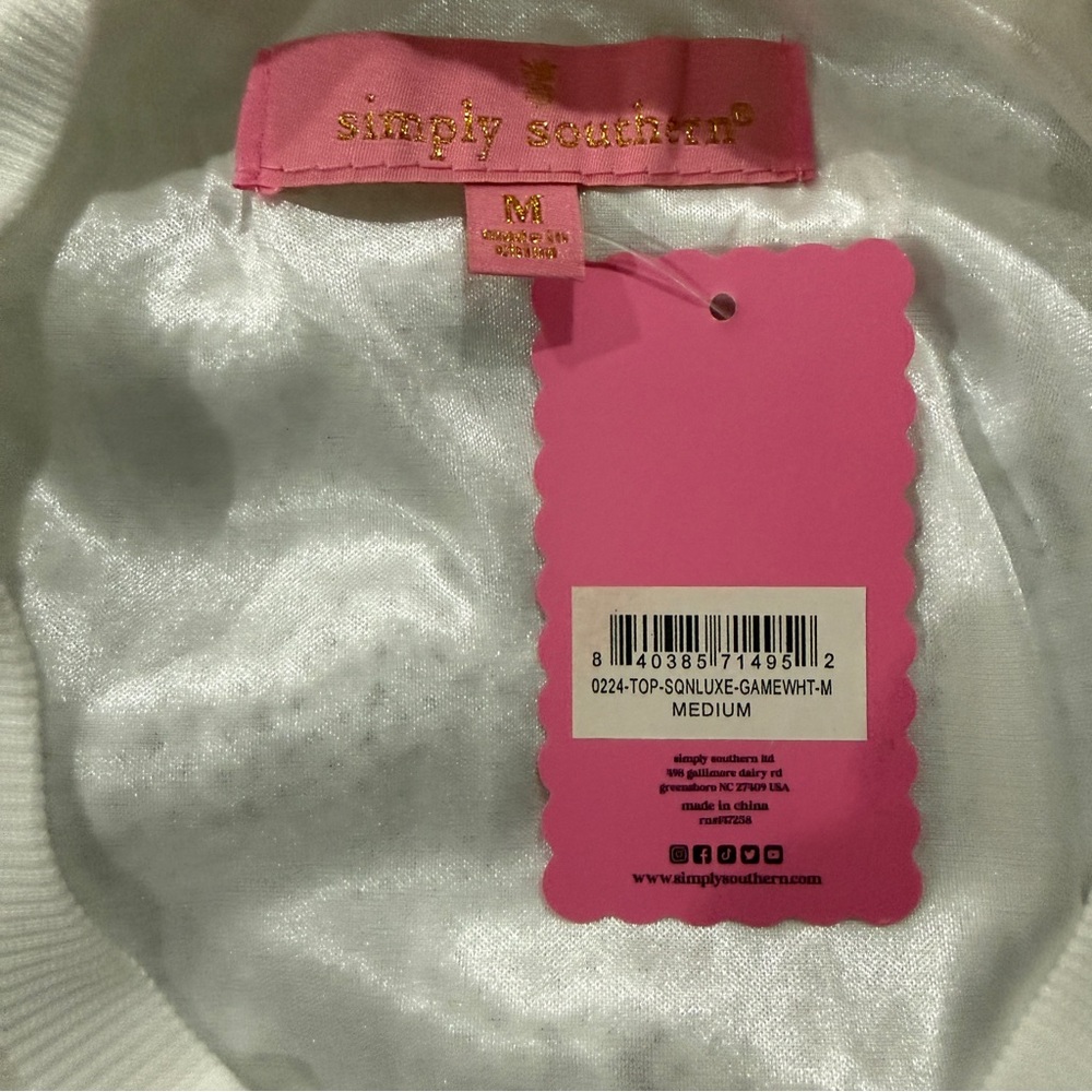 Simply Southern White Sequin Top with Gold Details - Picture 3 of 5